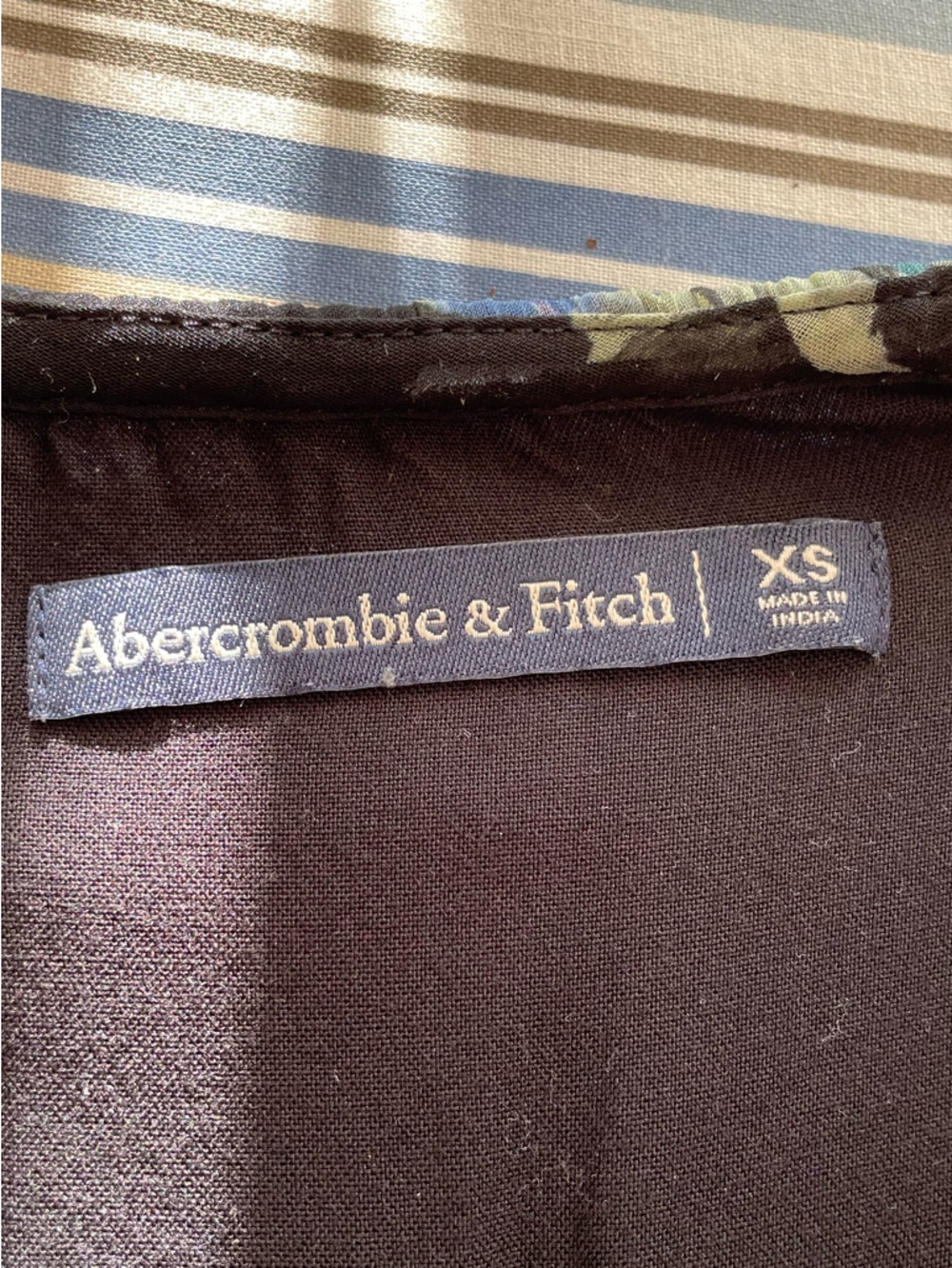 Abercrombie & Fitch Floral High Low Dress XS "Like New" Blue Black Lilac - Picture 13 of 16